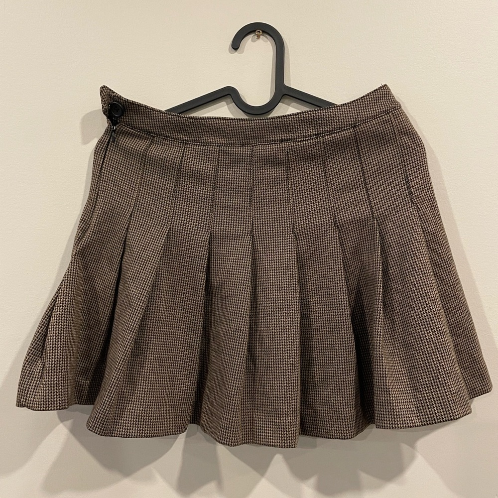 Forever 21 Brown A-Line Pleated Skirt